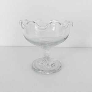 Vintage Glass Pedestal Candle Holder